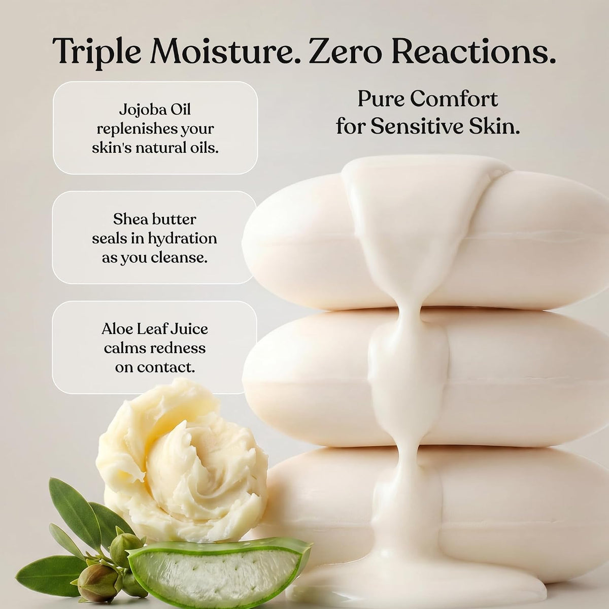 Elliqua No.4 Sensitive Soap-Free Triple Moisture Body Bar, 4.2oz - 1-Pack