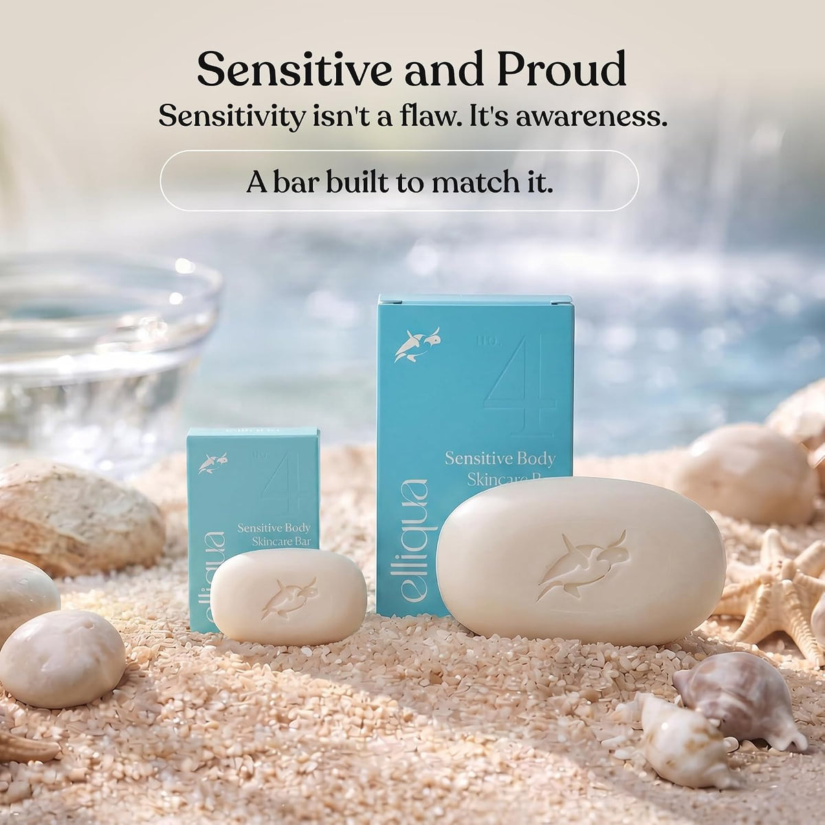 Elliqua No.4 Sensitive Soap-Free Triple Moisture Body Bar, 4.2oz - 1-Pack