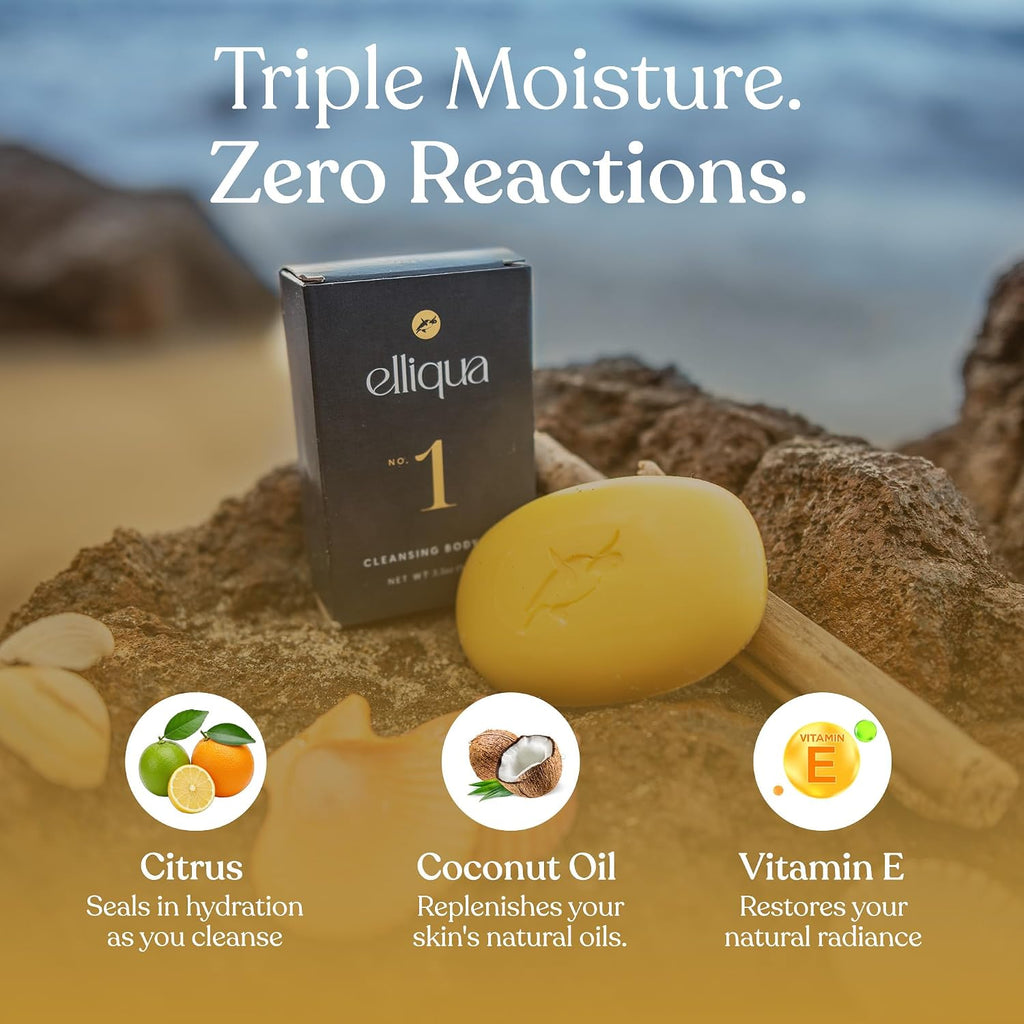 Elliqua No.1 Vitamin E Revitalising Body Bar - 3-in-1 Formula, 1 Pack