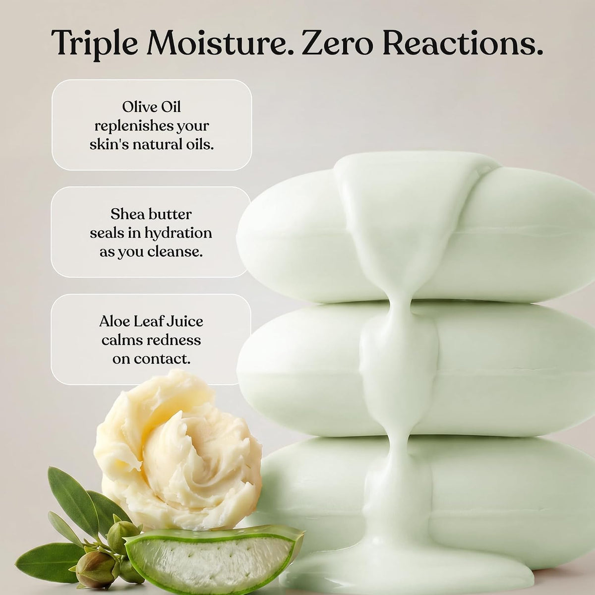 Elliqua No.3 Aloe Vera & Kaolin Clay Soothing Body Bar, 3.5oz - 1-Pack